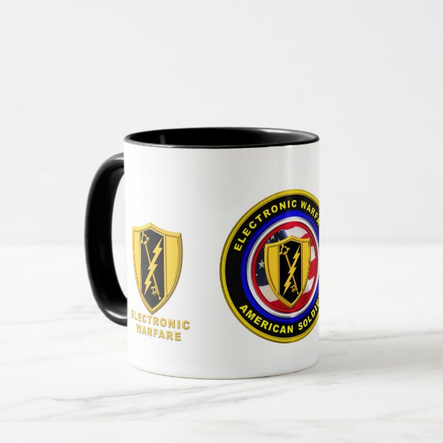 Caneca Guerra Eletrônica Contra Veteranos do Exército Org (Frente Esquerda)