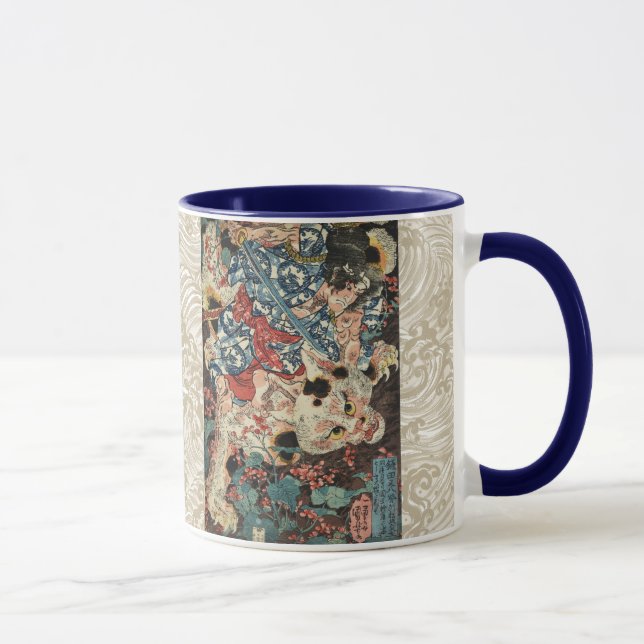 Caneca GUERRA JAPONESA MATANDO UM Ukiyoe MONSTROUS CAT (Direita)