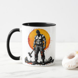 Caneca guerreiro barbárie fantasia medieval força do humm