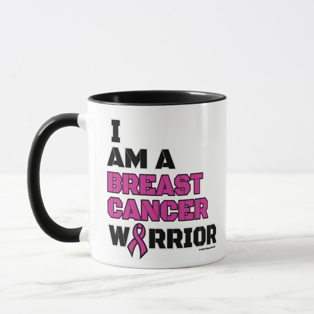 Caneca Guerreiro/Bloqueio/Eu sou... Cancer da Mama (Esquerda)