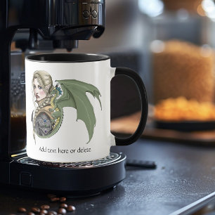 Caneca Guerreiro Elfo Dragão Fantasia Mágico Medieval Pês