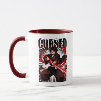 Caneca Guerreiro Katana Estilo Anime Sombrio Amaldiçoado