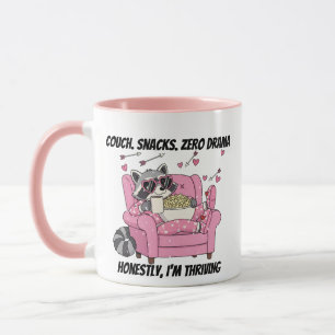 Caneca Guia de San Valentín de Mapache Acogedor Pijama So