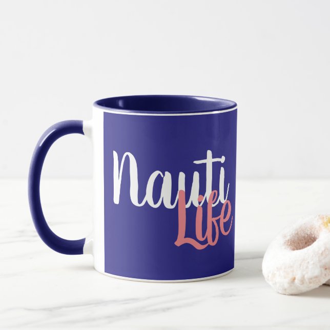 Caneca guião NAUTI LIFE, bonito, náutico, com âncora | (Com Donut)