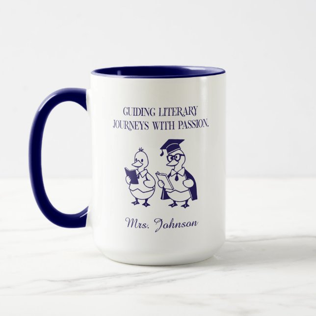 Caneca Guiding Literary Journeys With Passion Design (Esquerda)