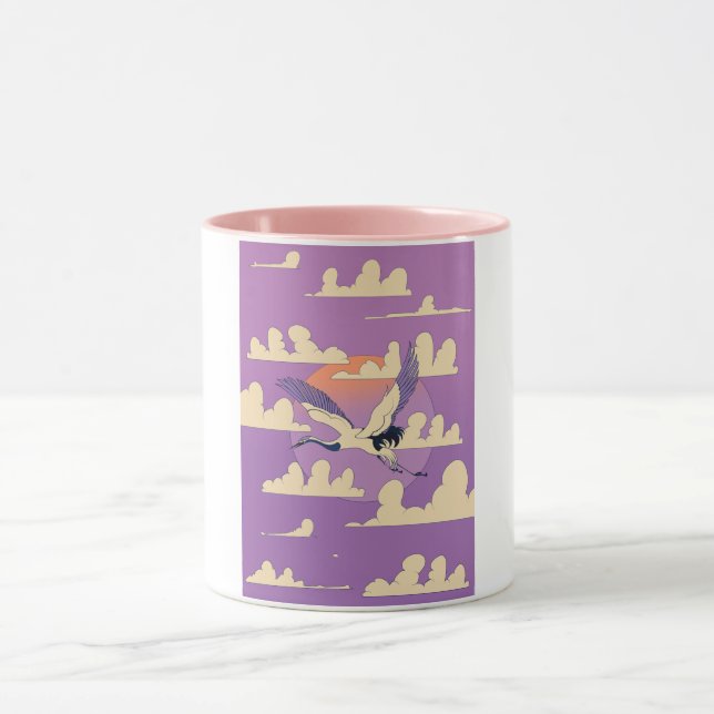Caneca Guindaste Asiático Rosa Pássaro (Centro)