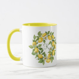 Caneca Guirlanda de limões Monogram verde amarelo