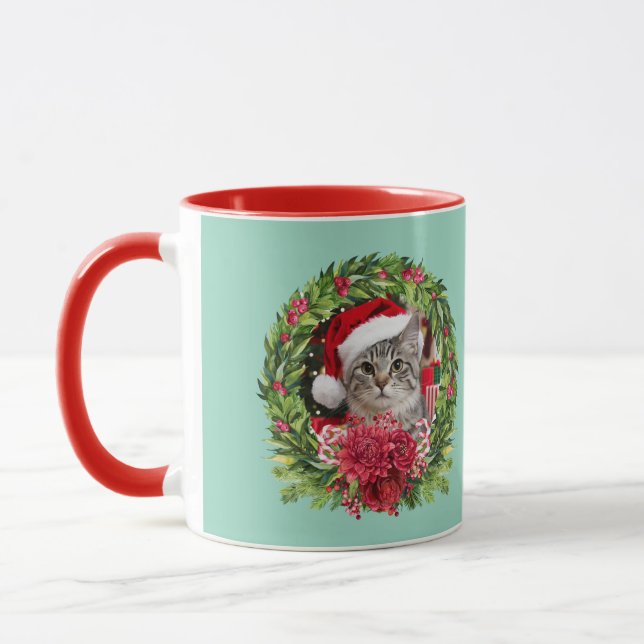 Caneca Guirlanda de Natal de Tabby  (Esquerda)