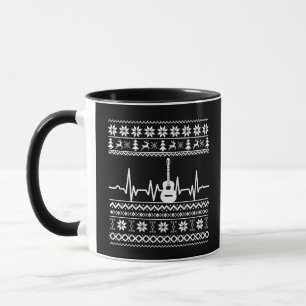Caneca Guitarra acústica de suéter de Natal feia