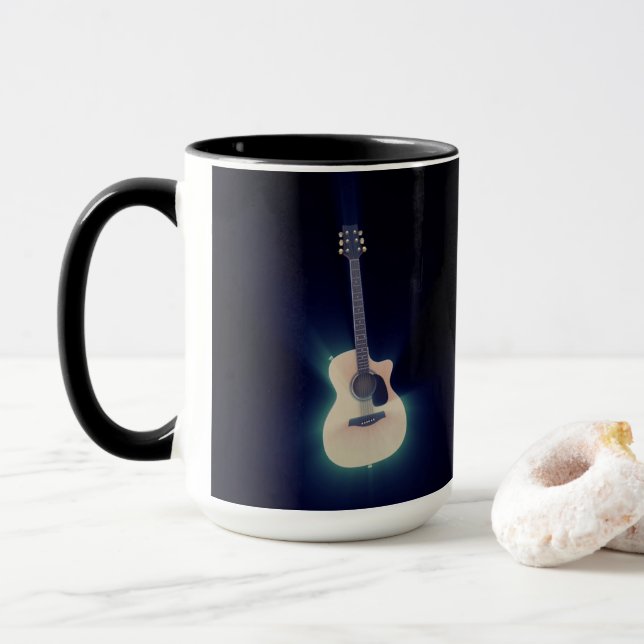 Caneca Guitarra Glowing Azul Legal (Com Donut)