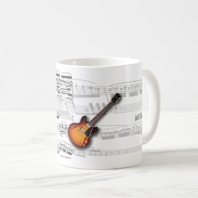 Caneca Guitarra Musica (Frente Esquerda)
