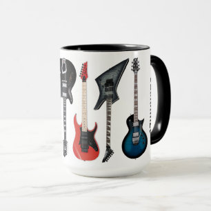 Caneca Guitarras Elétricas Personalizadas Brancas