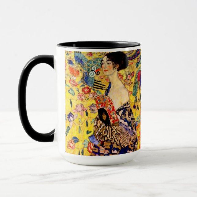 Caneca Gustav Klimt Lady com ventilador (Esquerda)