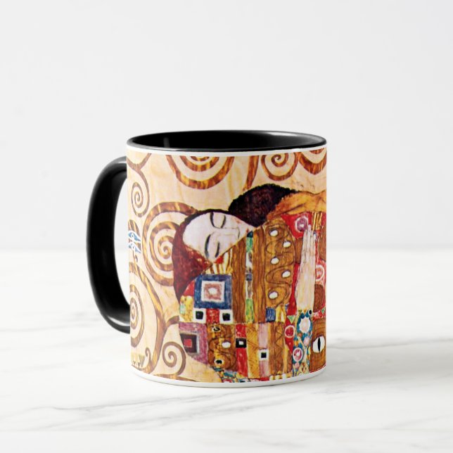 Caneca Gustav Klimt - O Embrião - Pintura De Arte Bela (Frente Esquerda)