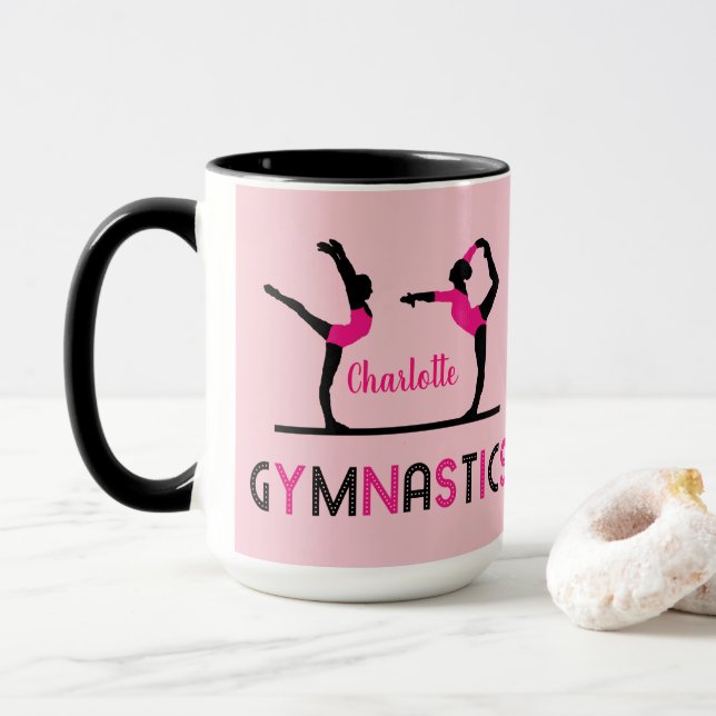 Caneca Gymnast Figures Gymnastics de garotas bonitas pers (Com Donut)