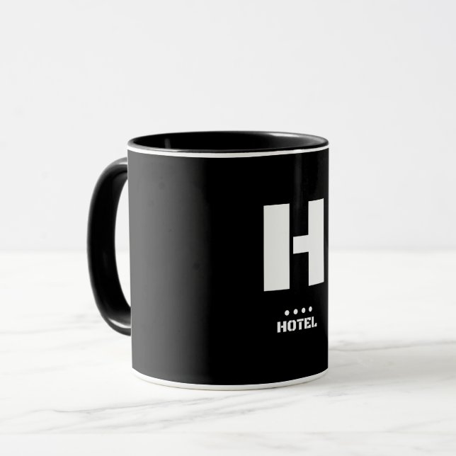 Caneca H (Hotel) Alfabeto Fonético da OTAN & Código Morse (Frente Esquerda)