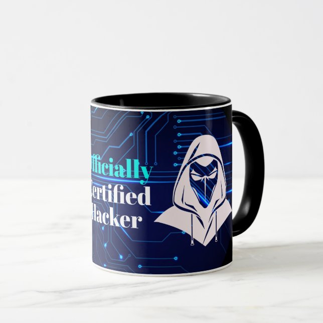 Caneca Hacker do computador de segurança cibernética do c (Frente Esquerda)