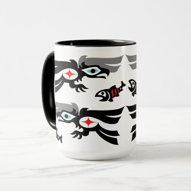 Caneca Haida - banquete de Eagle do estilo do Tlingit (Frente Esquerda)