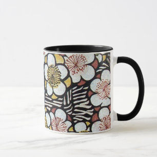 CANECA HAIKU/ PRETO BRANCO ROSA FLORES DE PRIMAVERA