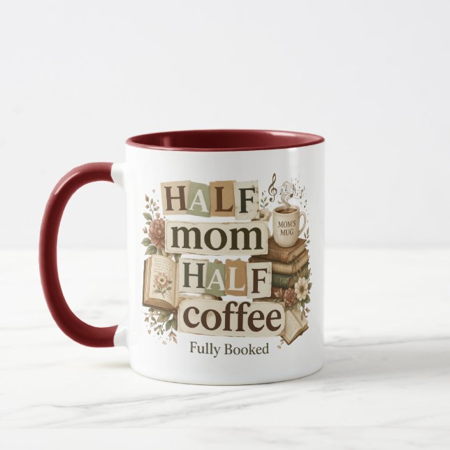 Caneca Half Mom Half Coffee | Presente para Mãe Am (Esquerda)