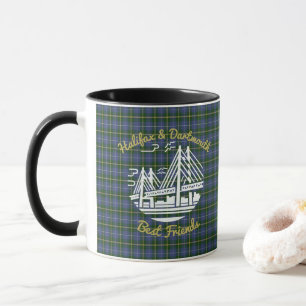 Caneca Halifax Dartmouth amigos tartan café combo