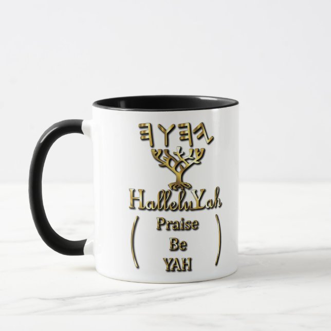 Caneca HalleluYah Elogia Seja Dourado (Esquerda)