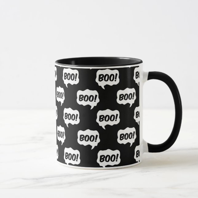 Caneca Halloween Boo Speech Bubble Pattern Mug (Direita)