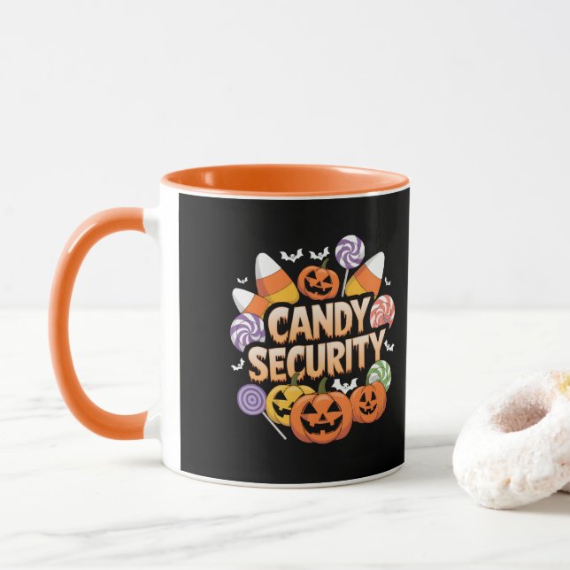 Caneca Halloween Candy Security (Com Donut)