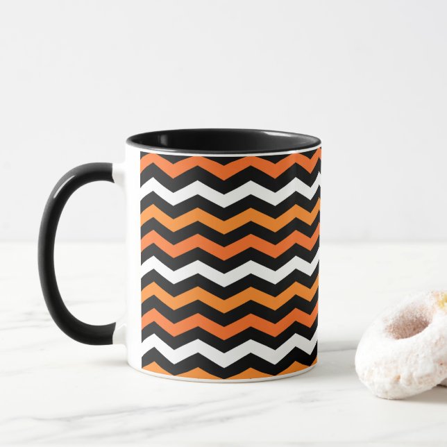 Caneca Halloween Chevron Stripe Mug (Com Donut)