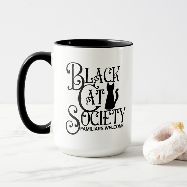 Caneca Halloween da Black Cat Society (Com Donut)
