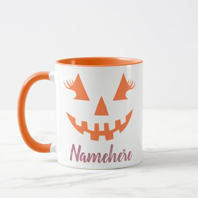 Caneca Halloween da Girly Jack O Lanterna Pumpkin Persona (Esquerda)