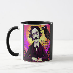 Caneca Halloween, Edgar Allen Poe, Raven, Nunca Mais