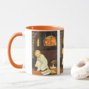 Caneca Halloween Emocionante Vintage por Ellen Clapsaddle