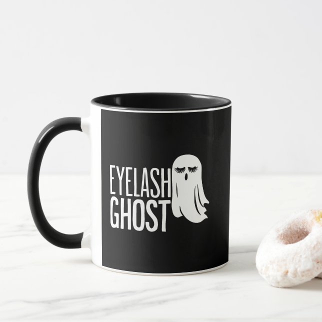 Caneca Halloween Eyelash Ghost (Com Donut)