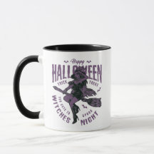 Halloween Flying Witch Mug - "Muito bonito para Sp
