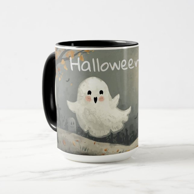 Caneca Halloween Ghost Mug | Taça de Café Spooky (Frente Esquerda)
