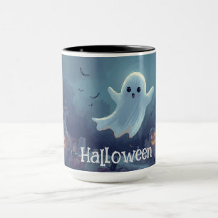 Caneca Halloween Ghost Mug   Taça de Café Spooky  