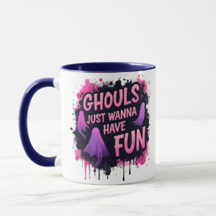 Caneca Halloween Ghouls se divertindo