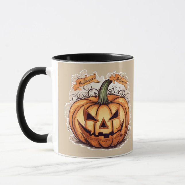 Caneca Halloween: Großer Kürbis -  (Esquerda)