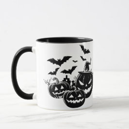 Caneca Halloween in black and white