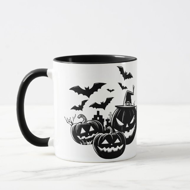 Caneca Halloween in black and white (Esquerda)