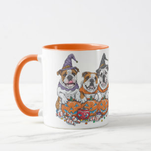 Caneca Halloween Inglês Bulls Pumpkin