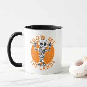 Caneca Halloween Me Mostra O Esqueleto De Candy