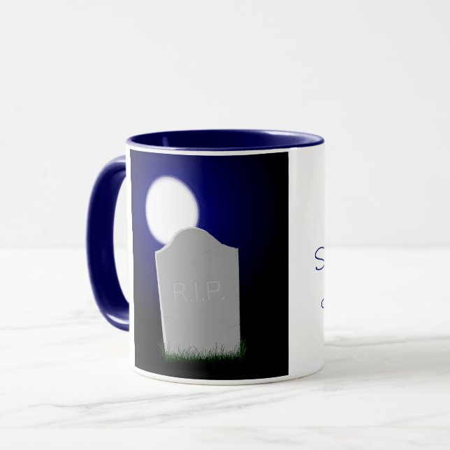 Caneca *** Halloween Moon and Tombstone Spooky (Frente Esquerda)