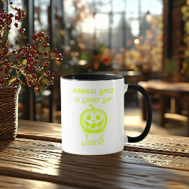 Caneca Halloween Neon Personalizado - Design de Abóbora L