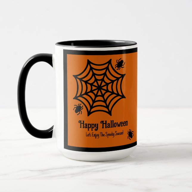 Caneca Halloween personalizado da teia (Esquerda)