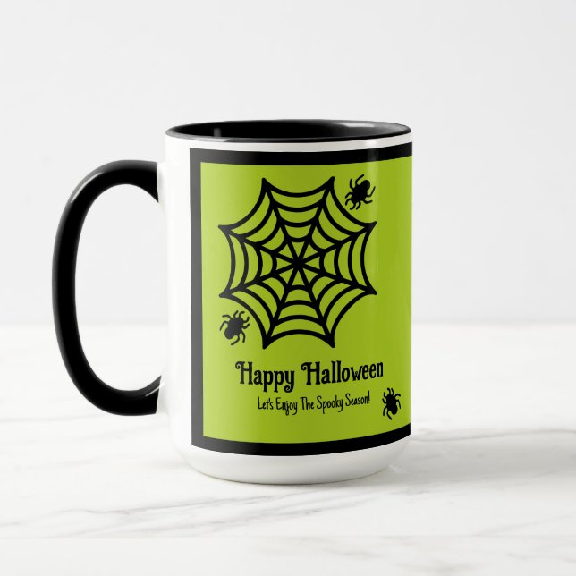 Caneca Halloween personalizado da teia (Esquerda)