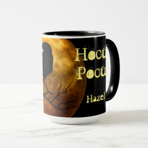 Caneca Halloween personalizado de Pocus Raven Moon