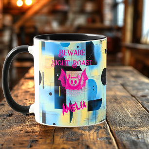 Caneca Halloween Personalizado - Passado Noturno Rosa Neo