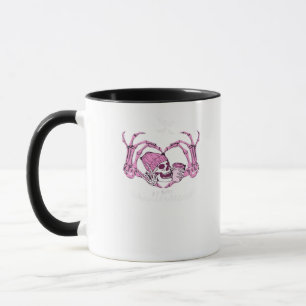 Caneca Halloween Skull Heart Hands Skeleton Beanie Design